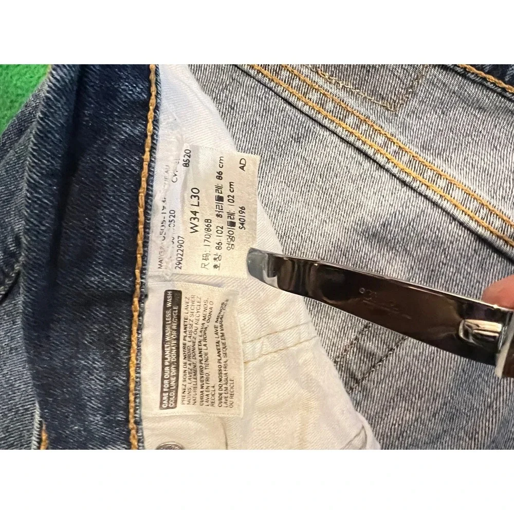 Levis 505 Regular Fit Jeans Mens W34 L30 Blue Denim Classic Casual Pants